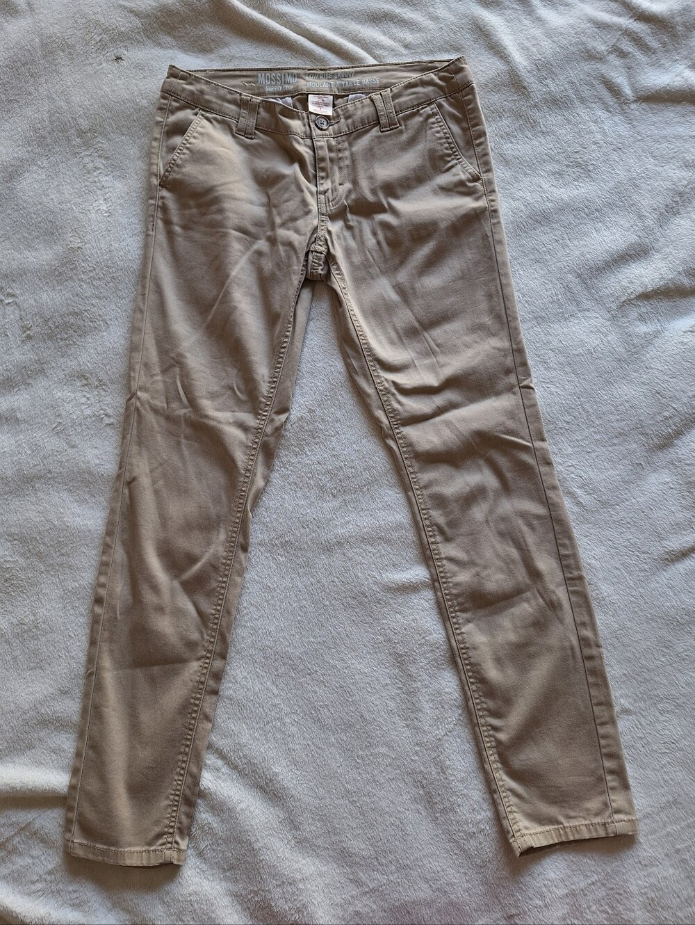 Mossimo Low Rise Skinny Khaki Chino Pants Tan Beige Size 6